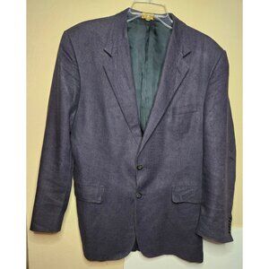 Vintage Brooks Brothers Navy Blue Linen Blazer Classic Suiting Office Wear Prepp